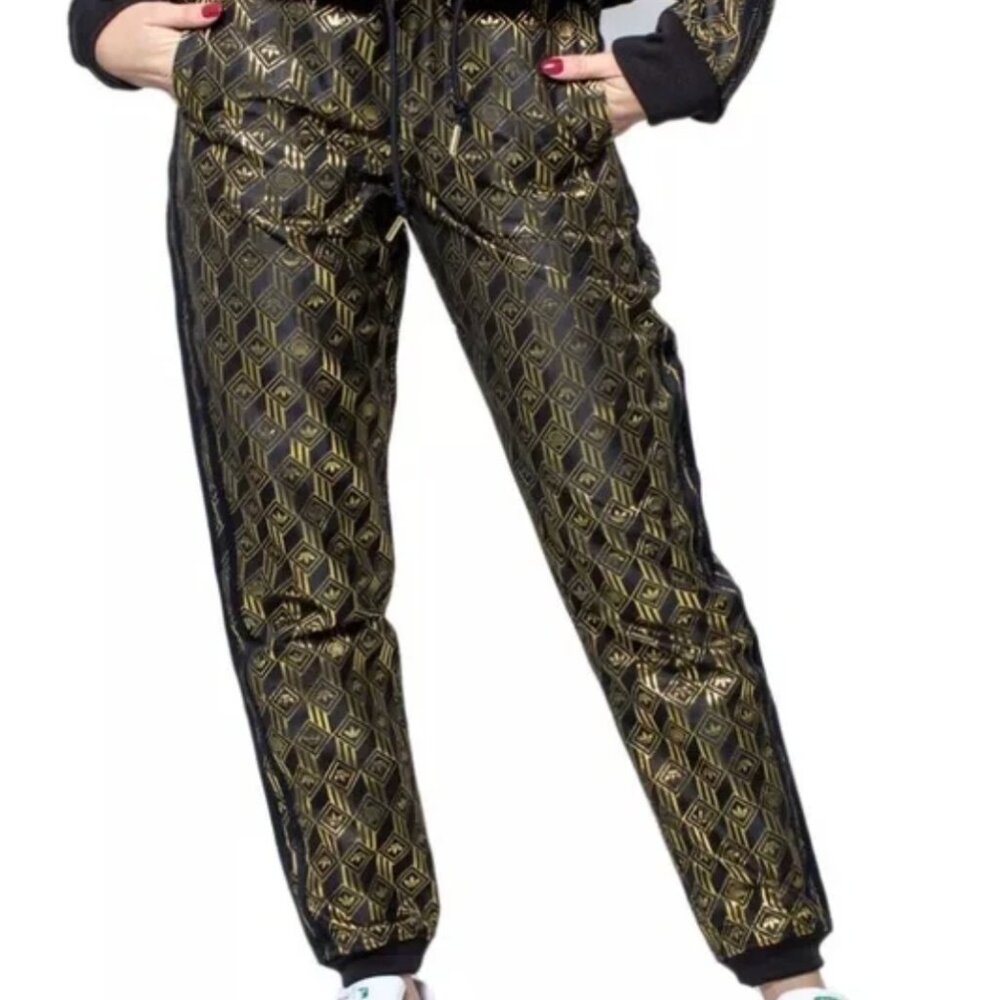 Reversible Adidas Premium SST Track Pants Black Gold XS